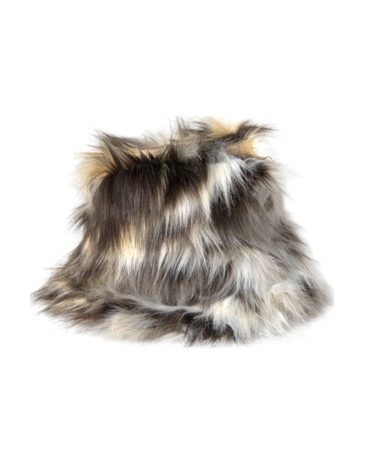 Dolce & Gabbana Multicolor Acrylic Fur Bucket Hat