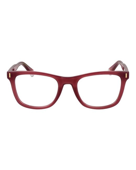 Polaroid Red Full-Rim Rectangle Optical Frames With Plastic Lenses