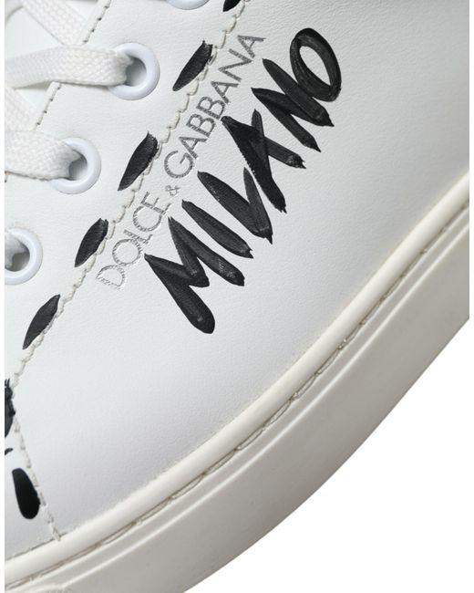 Dolce & Gabbana White Leather Love Milano Sneakers Shoes for men