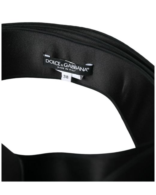 Dolce & Gabbana Black Silk Satin Waist Belt