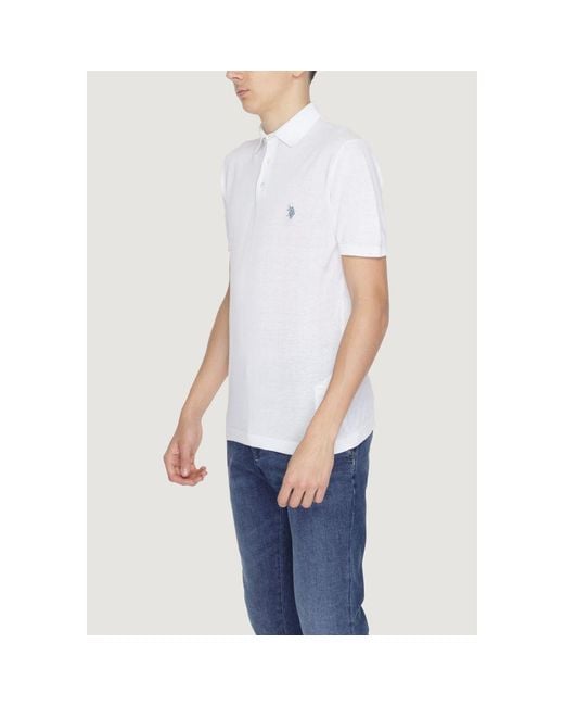 U.S. POLO ASSN. Blue White Cotton Dress Shirt for men