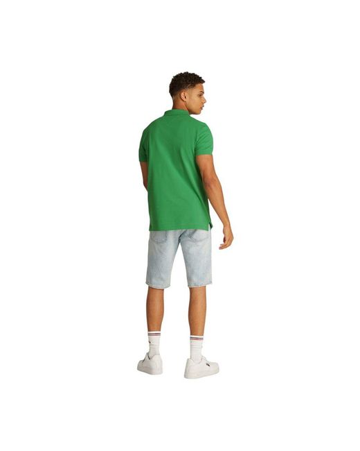 Tommy Hilfiger Green Bicolor Cotton Polo Shirt for men
