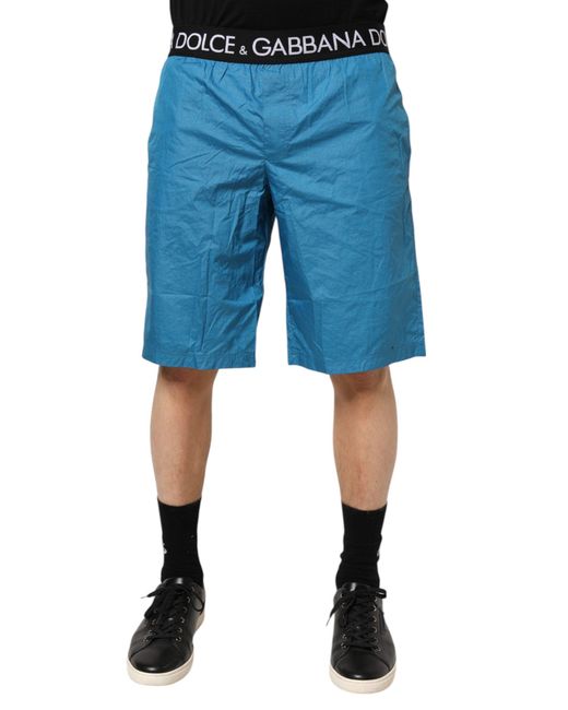 Dolce & Gabbana Blue Logo Waistband Beachwear Shorts Swimwear for men