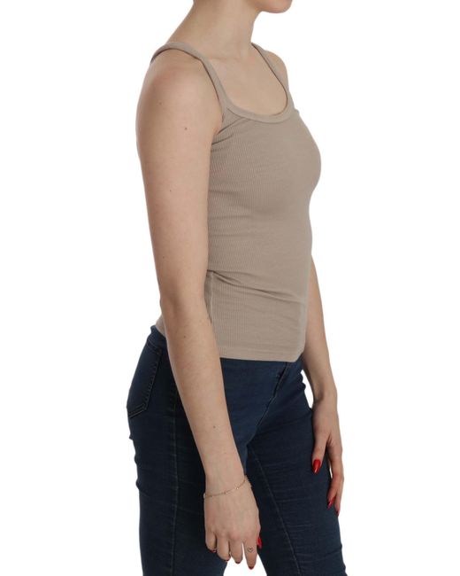 Pink Memories Blue Brown Sleeveless Spaghetti Strap Top Blouse