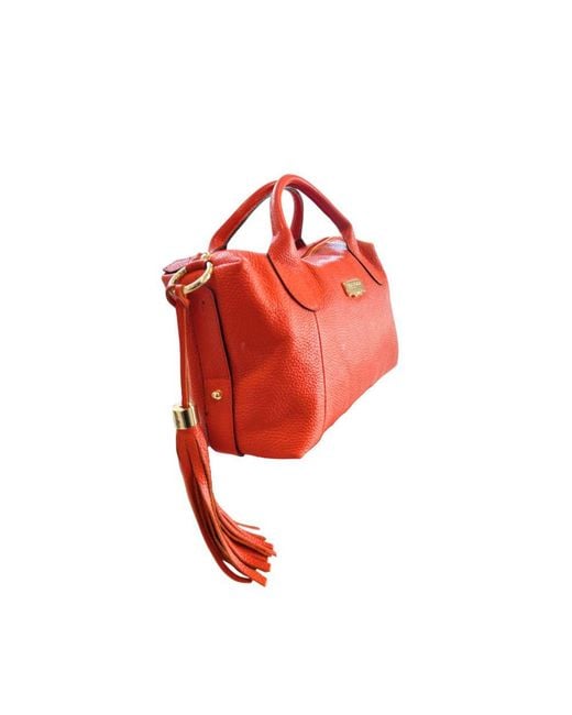 Baldinini Red Orange Leather Handbag