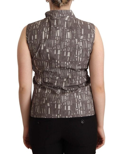 Comeforbreakfast Brown Black Vest Leather Sleeveless Top Blouse