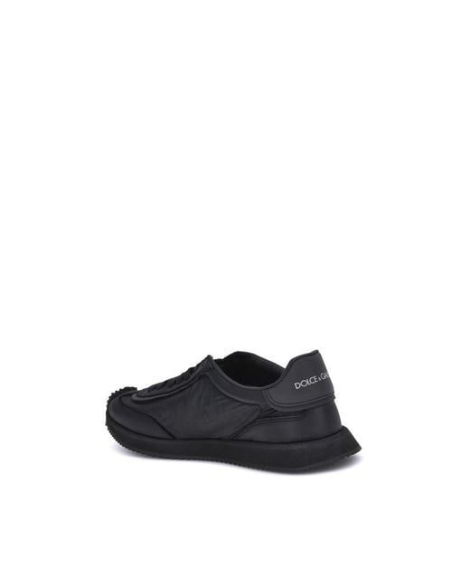 Dolce & Gabbana Blue Black Fabric Athletic Sneakers for men