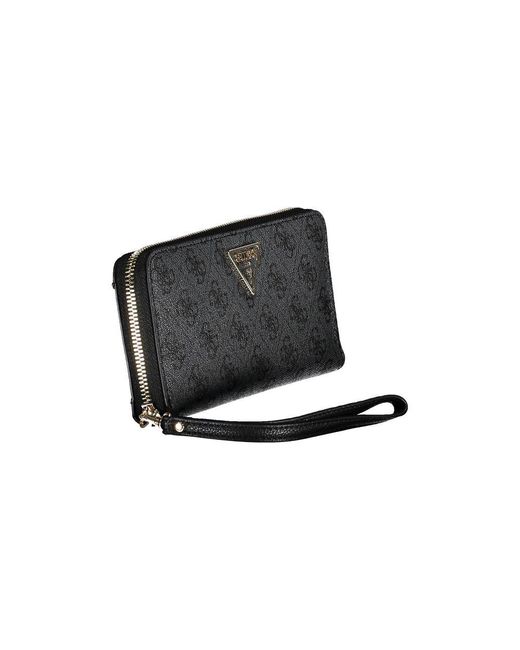 Guess Black Chic Polyethylene Wallet With Logo Detail