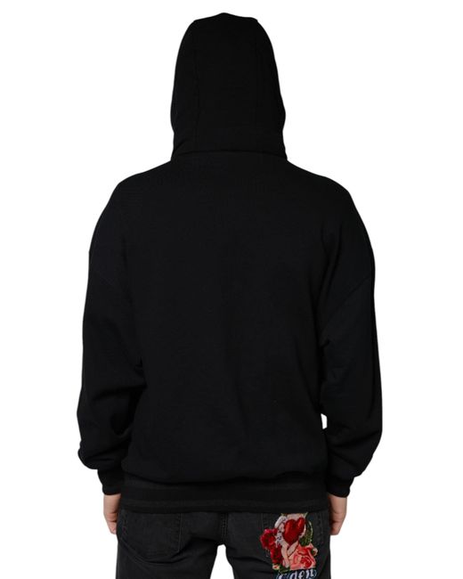 Dolce & Gabbana Black Hooded Pullover Sweatshirt Sweater for men