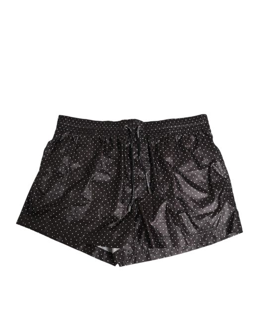 Dolce & Gabbana Black Polka Dot Polyester Shorts Swimwear for men