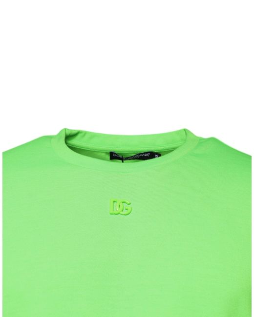 Dolce & Gabbana Green Short Sleeve Crew Neck Tee for men