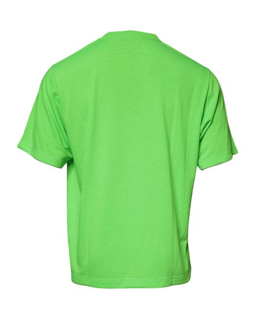 Dolce & Gabbana Green Dg Logo Tee Short Sleeve Crew Neck for men