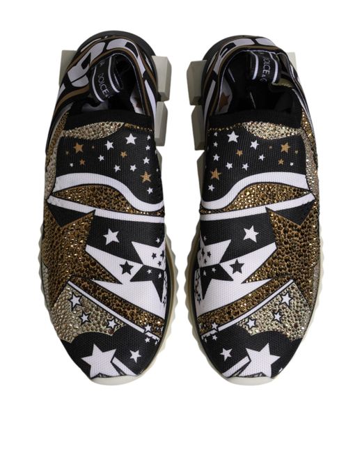 Dolce & Gabbana Black Multicolor Sorrento Low Top Sneakers Shoes for men