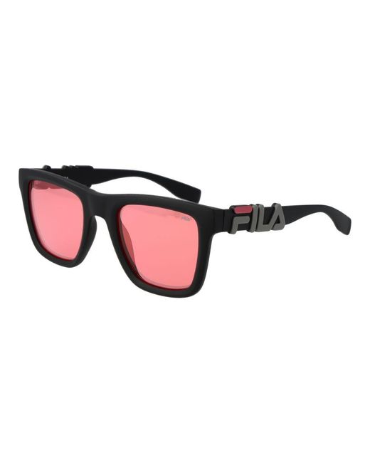Fila Black Gray Plastic Sunglasses for men