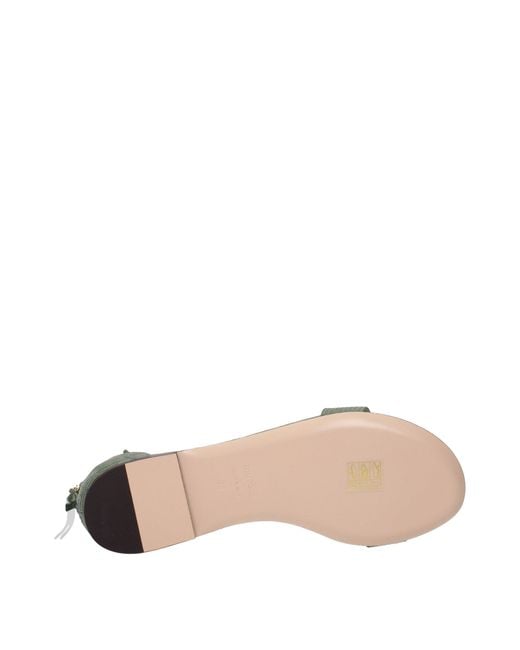 Tom Ford Green Leather Flat Sandals