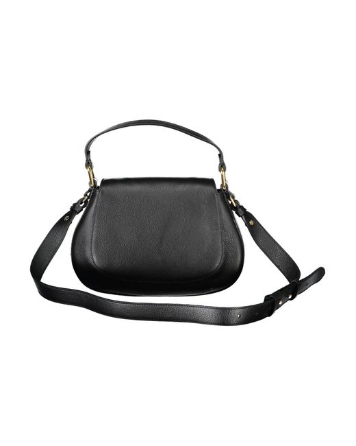 Coccinelle Black Elegant Leather Handbag With Adjustable Strap