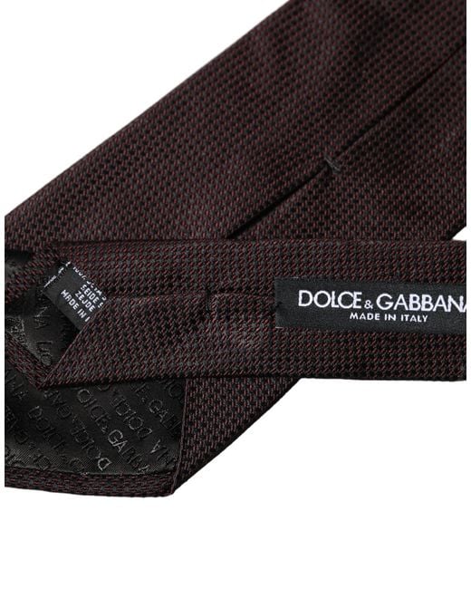 Dolce & Gabbana Black Red Patterned 100% Silk Adjustable Men Necktie Tie for men