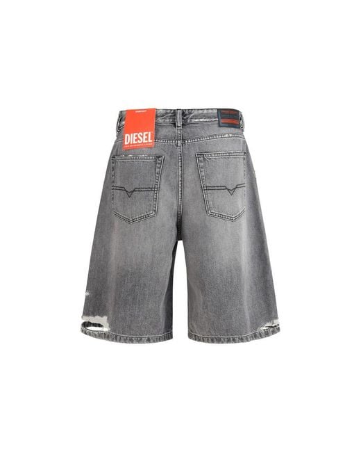 DIESEL Gray Cotton Bermuda Shorts