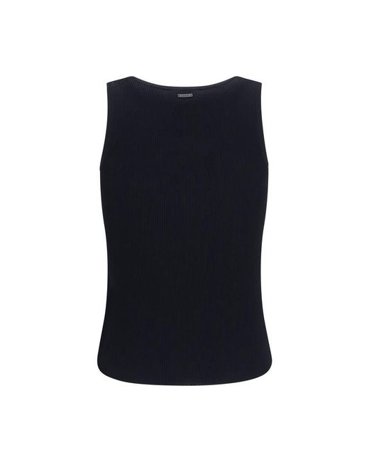 Max Mara Blue Black Viscose Tank Tops