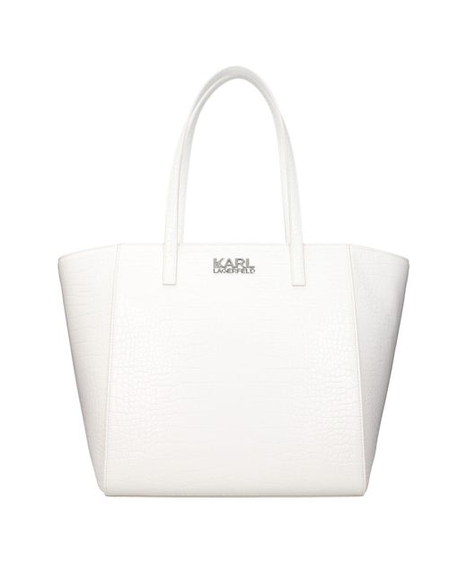 KARL LAGERFELD Women's White Polyethylene Shoulder Bag