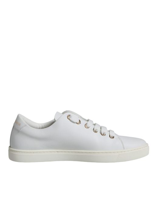 Dolce & Gabbana White Portofino Sacred Heart Sneakers Shoes