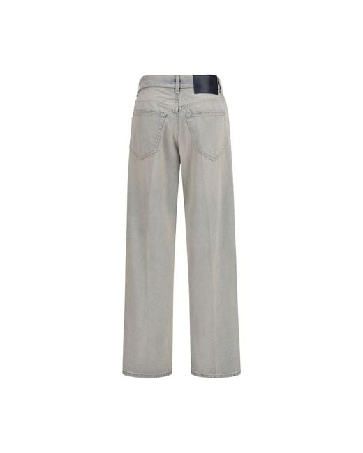 Haikure Gray Blue Cotton Relaxed Fit Jeans