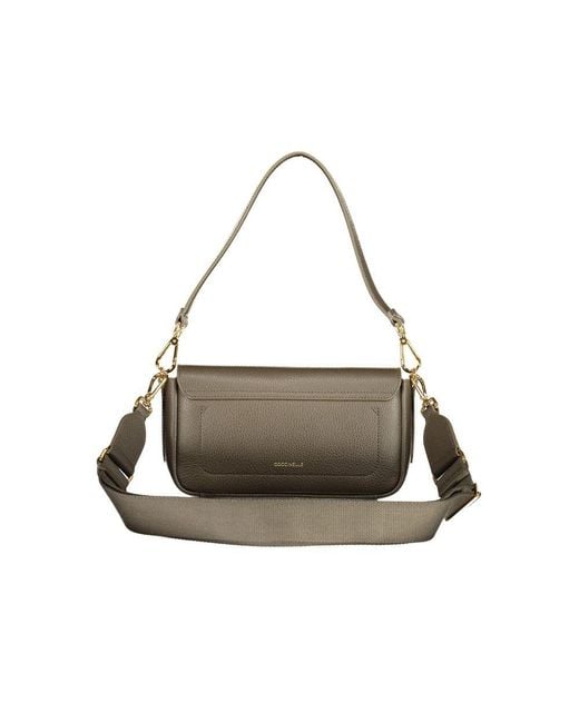 Coccinelle Gray Brown Leather Handbag