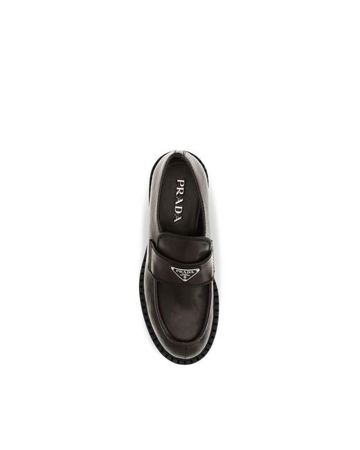 Prada Black Brown Calf Leather Bos Taurus Slip for men