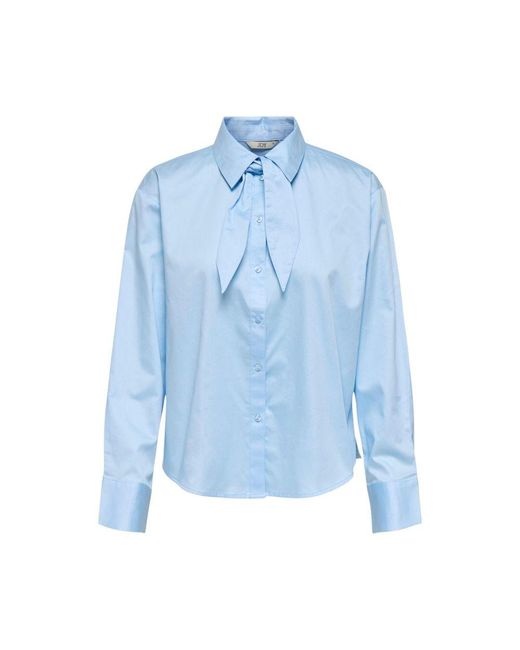 Jacqueline De Yong Blue Cotton Blouse