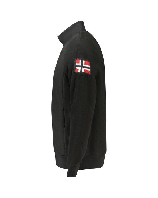 Norway 1963 Black Polyester Sweatshirt With Ribbed Trims for men