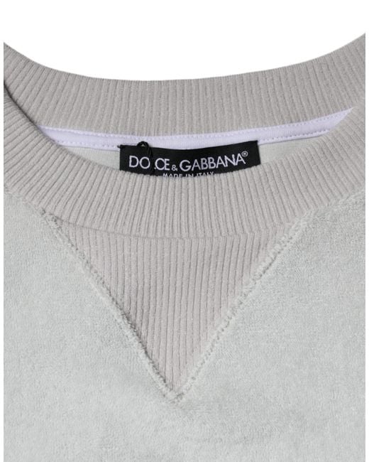 Dolce & Gabbana Gray Nylon Stretch Crew Neck Pullover Sweater