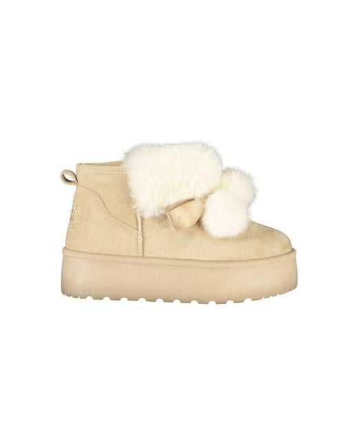 Laura Biagiotti Natural Beige Polyester Ankle Boot