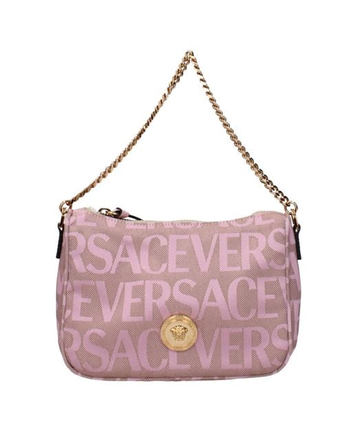Versace Pink Fabric Handbag for men