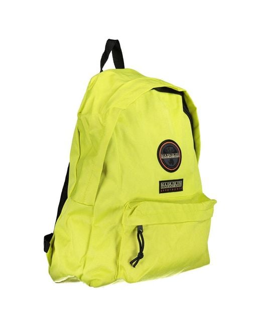 Napapijri Yellow Chic Recycled Polyester Adventure Backpack for men