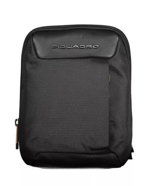 Piquadro Black Sleek Recycled Material Shoulder Bag for men