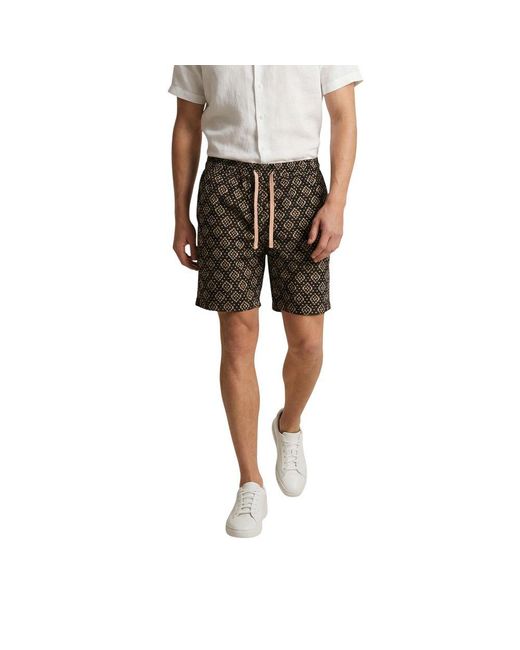 Gianni Lupo Black Cotton Bermuda Shorts for men