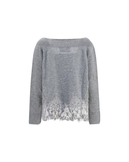 Ermanno Scervino Gray Cashmere Sweater