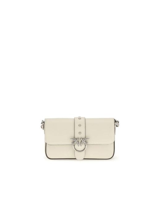 Pinko White Calf Leather Bos Taurus Shoulder Bag