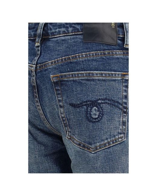R13 Blue Cotton Straight