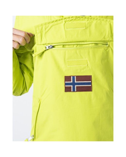 Napapijri Yellow Bicolor Polyamide Shell Jacket