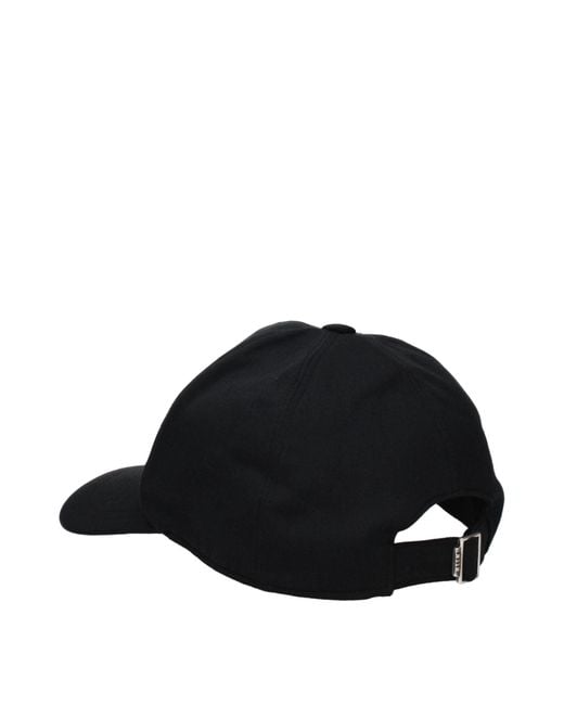 MSGM Black Cotton Cap (baseball Hat) for men
