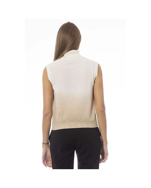 Baldinini Natural White Wool Sweater