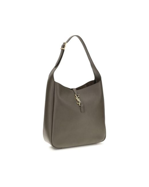 Saint Laurent Brown Bicolor Calf Leather Bos Taurus Shoulder Bag