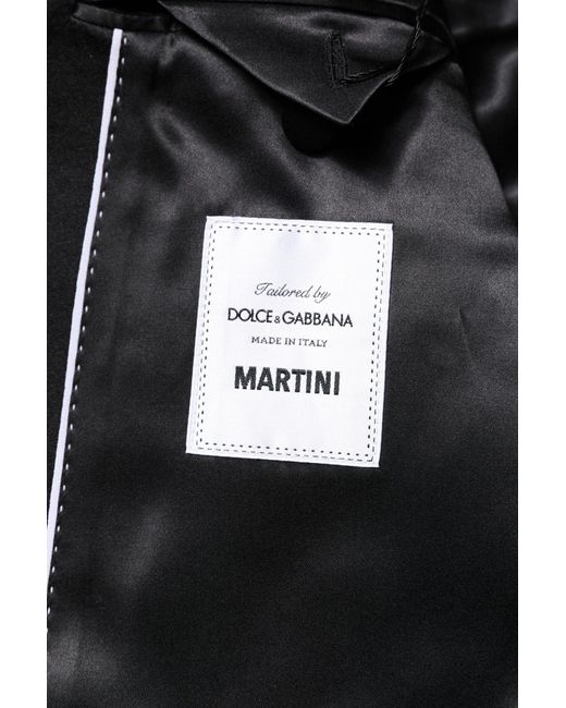 Dolce & Gabbana Black Single Breasted Coat Martini Blazer for men