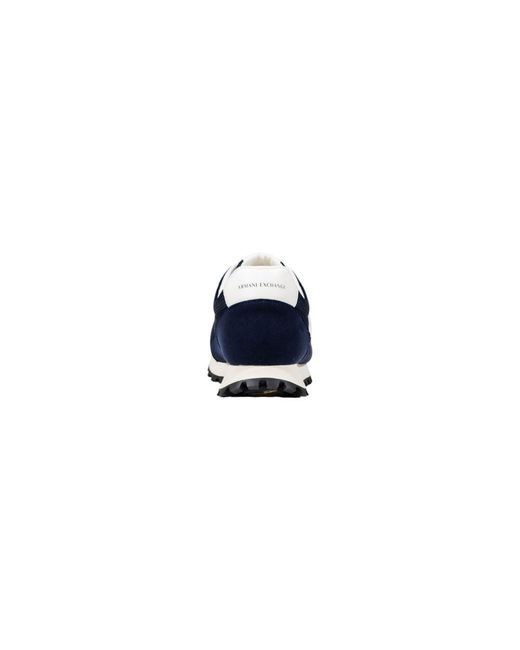 ARMANI EXCHANGE Blue Bicolor Polyester Athletic Sneakers for men