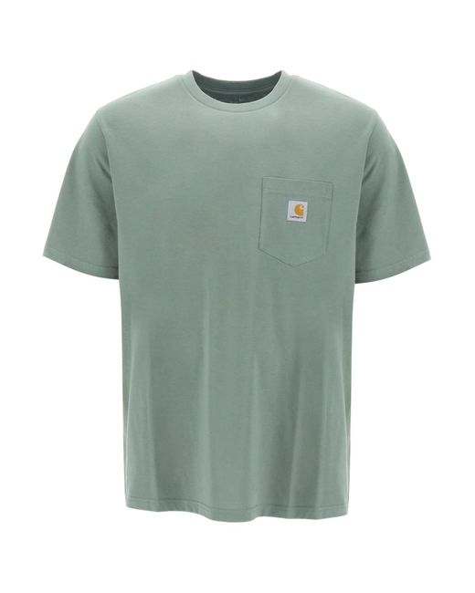 Carhartt Green T Shirt With Chest Pocket for men