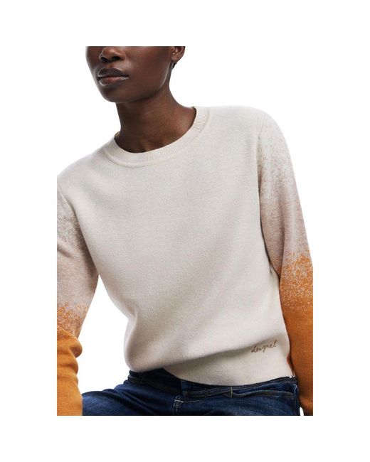 Desigual Gray Beige Viscose Sweatshirt