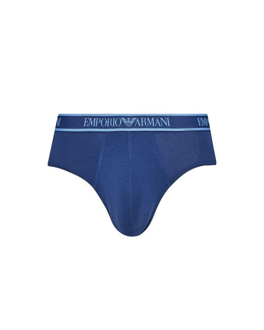 Emporio Armani Blue Cotton Briefs for men