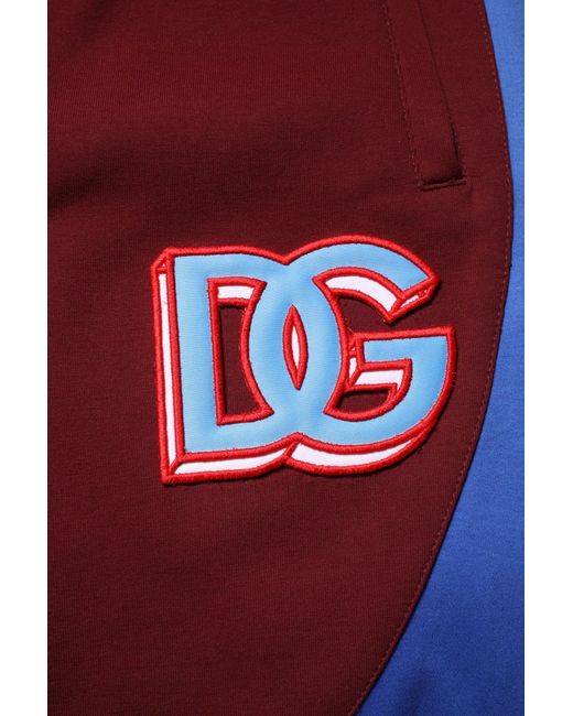 Dolce & Gabbana Red Multicolor Cotton Men Jogger Sweatpants Pants for men