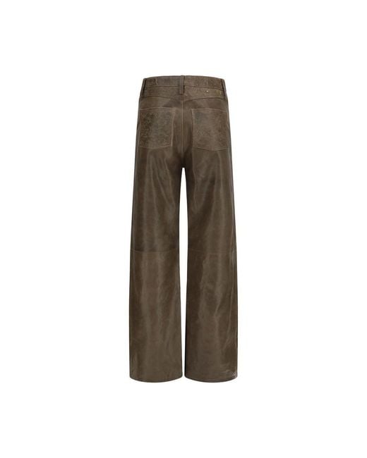 Golden Goose Deluxe Brand Brown Leather Pants